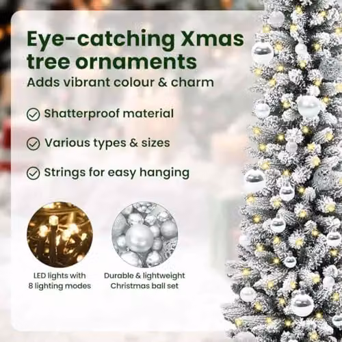 vidaXL Artificial White Christmas Tree, Height: 150 cm – 6
