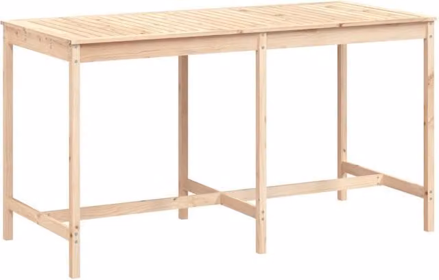 Berkfield Home Rustic Rectangular Garden Table in Natural Solid Pine, W: 203.5 cm, D: 90 cm, H: 110 cm – 1