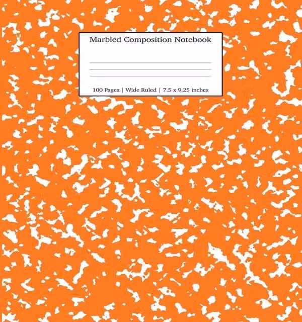 Young Dreamers Press Pumpkin Marble Composition Notebook with Lined Paper in Orange and Multicolour