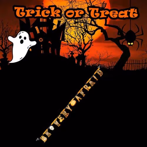 VFM e-Store Orange Halloween Be Very Afraid Hanging Banner, Width: 182 cm – 5