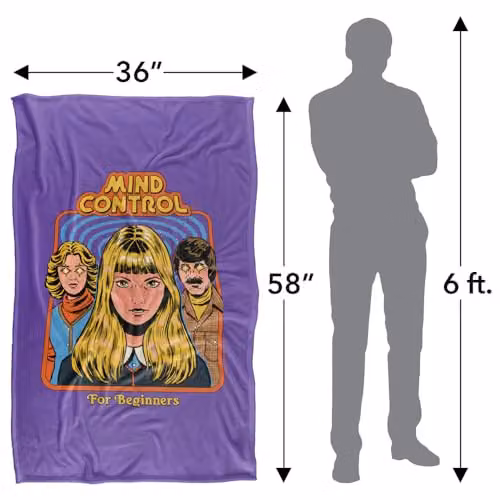 Steven Rhodes Mind Control For Beginners Super Soft Fleece Throw Blanket, Multicolour, W/D/H: 91 x 147 cm – 4