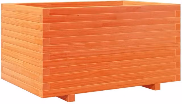 Berkfield Home Garden Wood Planter Tub in Brown, W/D/H: 90 x 60 x 49.5 cm