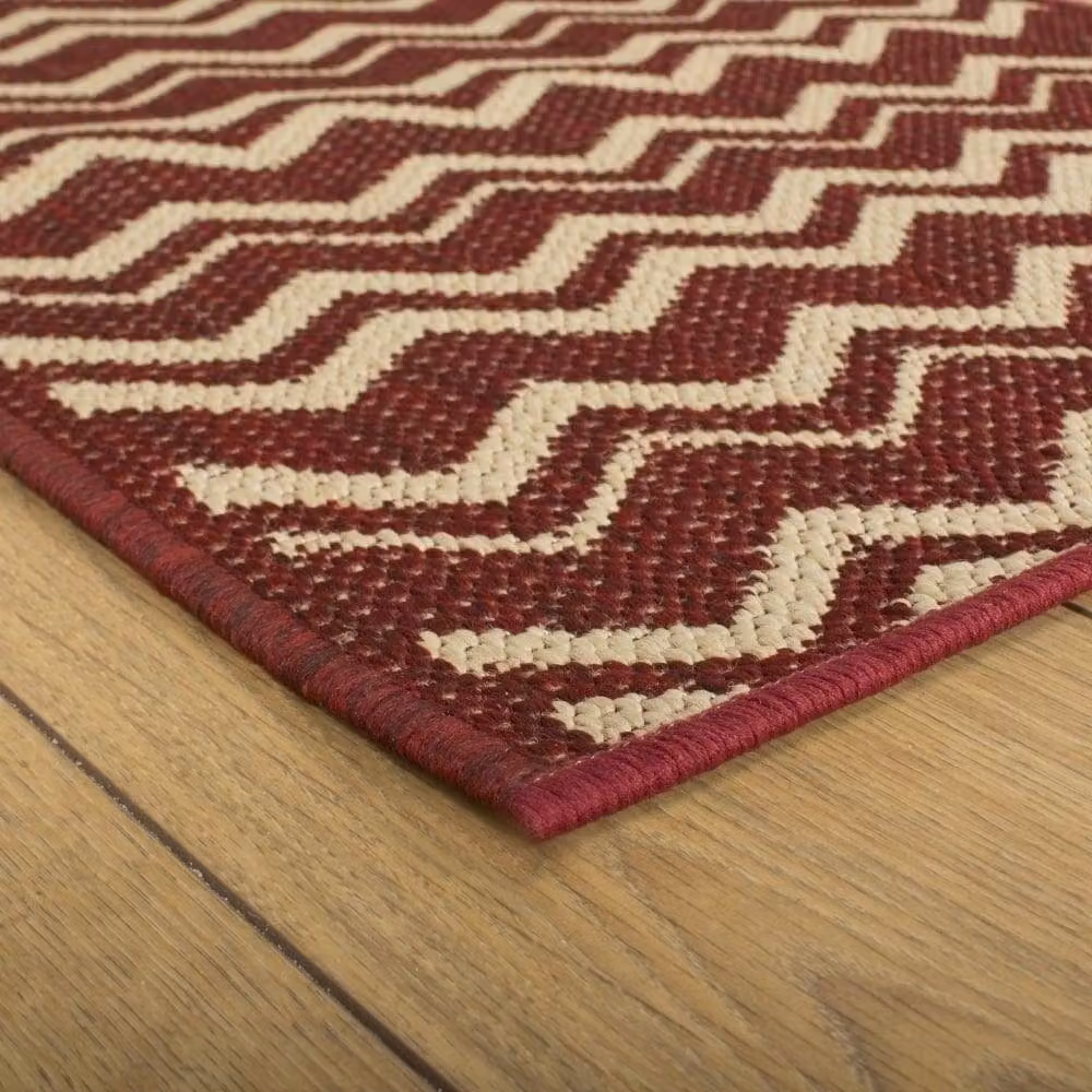 runrug Chevron Red Hallway Carpet Runner Rug, W/L: 66 x 300 cm – 3