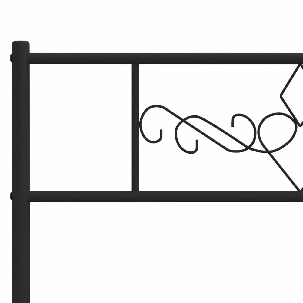 Berkfield Home Metal Bed Frame with Headboard in Black, W/D/H: 90 x 200 x 107 cm – 3