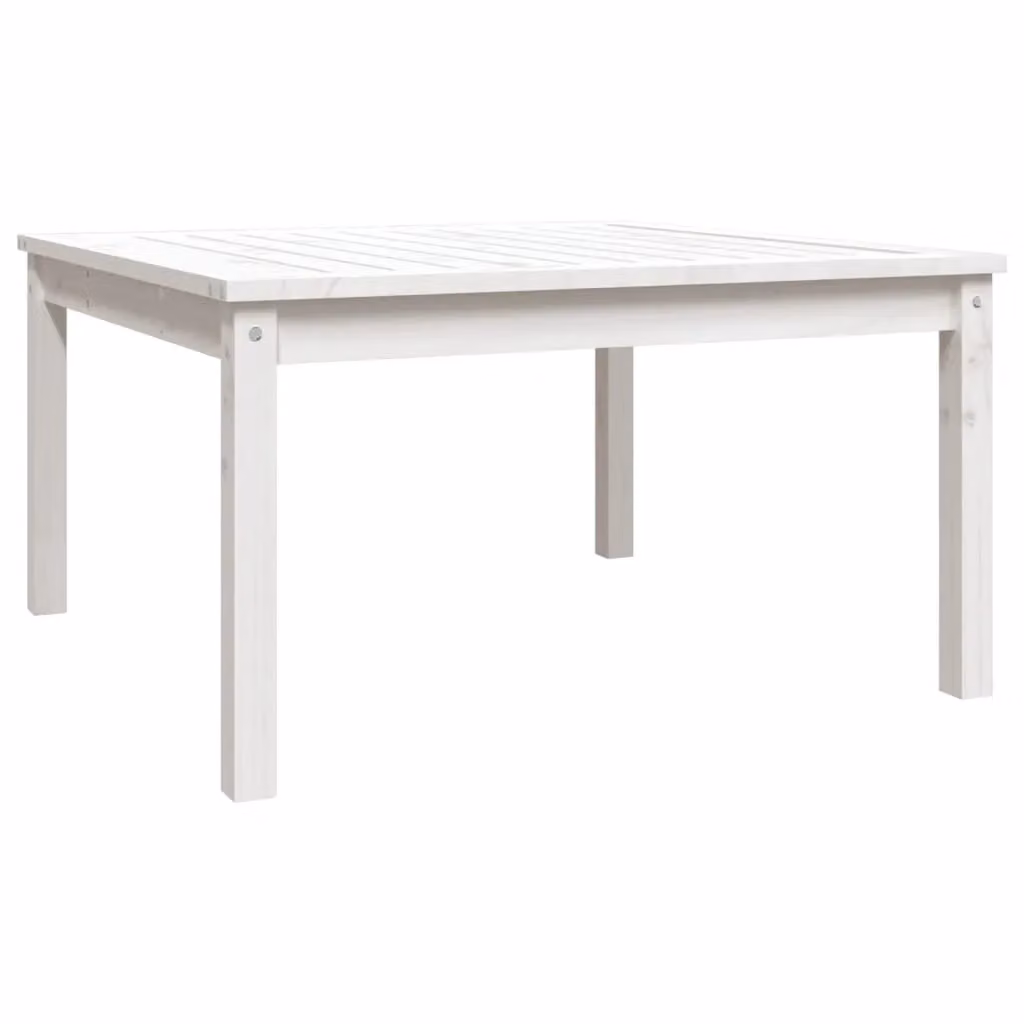 Berkfield Home Rustic White Solid Wood Pine Garden Table W/D/H: 82.5 x 82.5 x 45 cm – 2