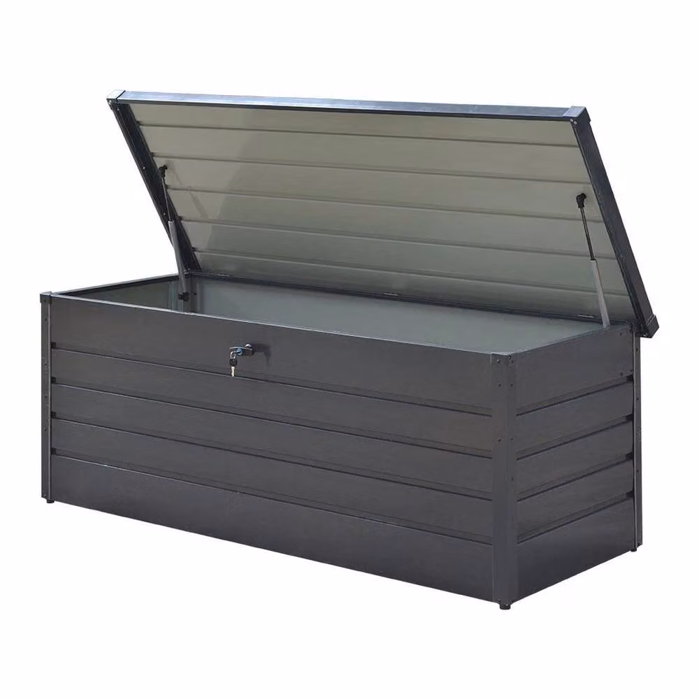 SPETLEK 600 L Metal Garden Storage Box in Grey – 2
