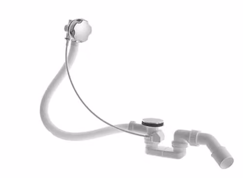 Duravit Drain and Overflow Set for Bathtubs with Swivel Handle in Chrome and White