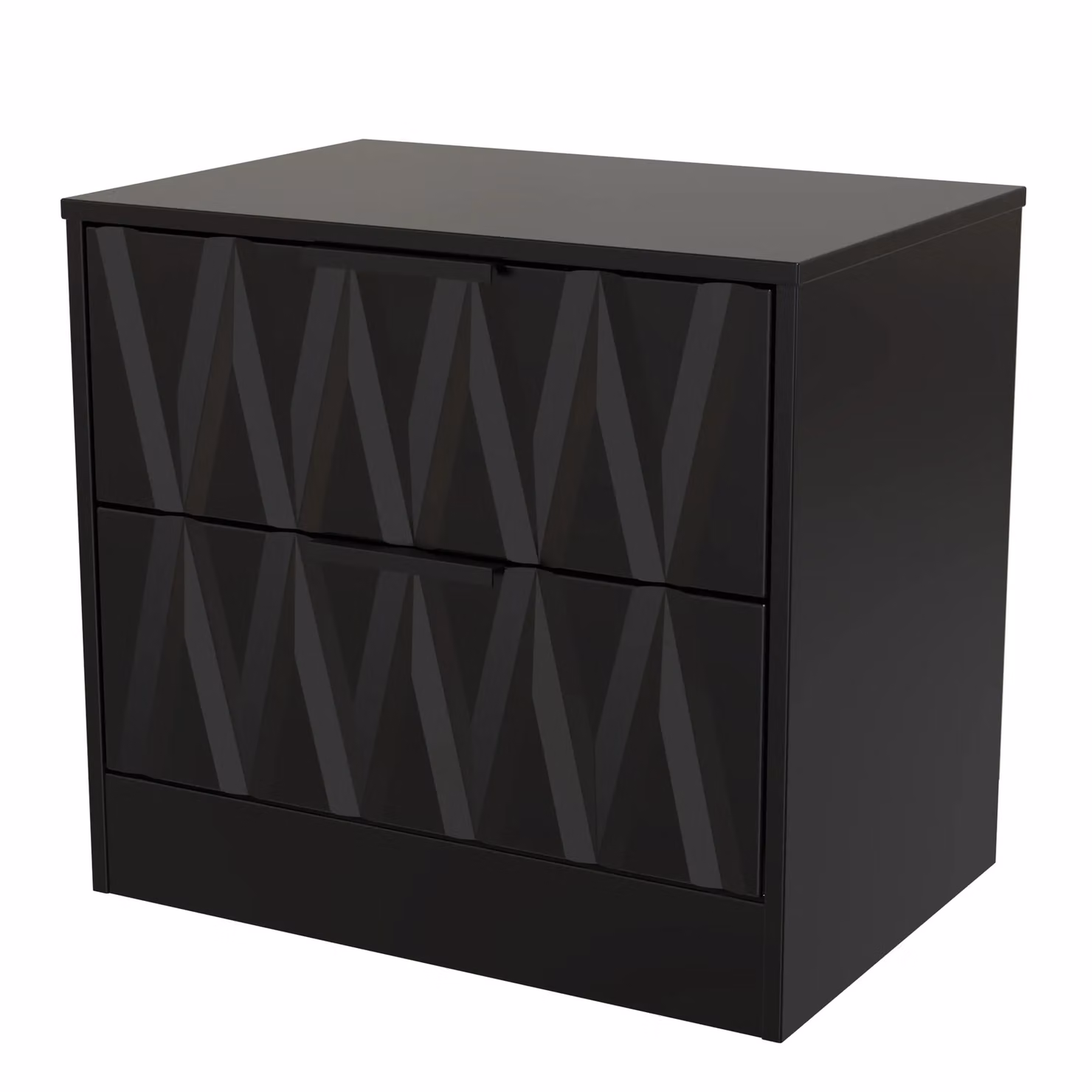 Ready Assembled 2 U Washington 2 Drawer Side Table in True Black – 2