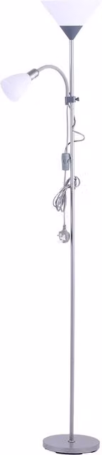Living Star Modern Adjustable Metal Floor Lamp in Grey and Silver with Cone Shade