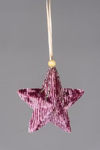 Shatchi Pink and Gold Star Christmas Hanging Decoration Pendant, 10.5 cm – 4