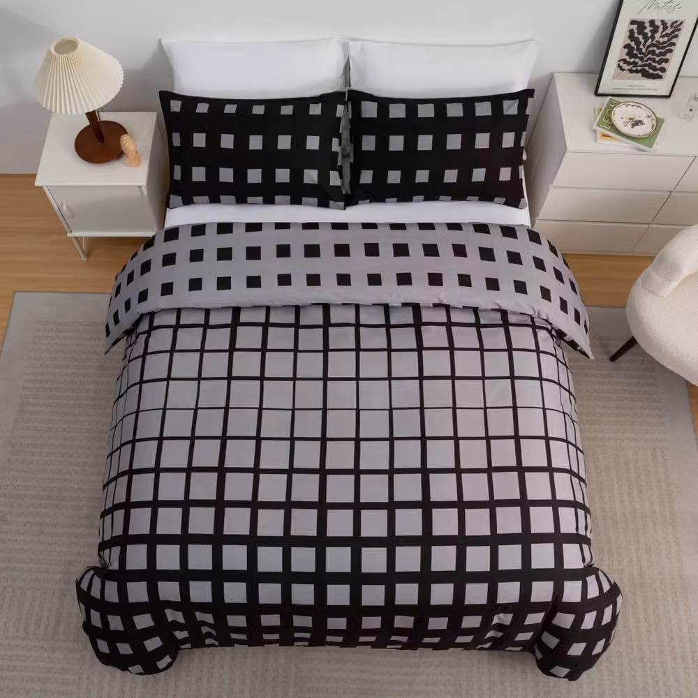 Grace Grey Double Brushed Microfibre Duvet Cover and Pillowcase Set with Concealed Zip Closure, W/D/H: 90 x 190 cm – 2