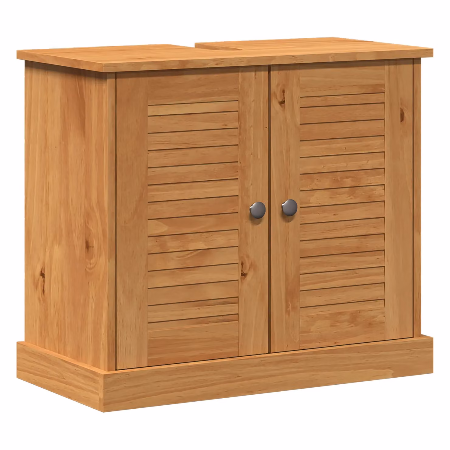 Berkfield Home Modern Bathroom Vanity Unit with Hinged Doors and Internal Shelves in Honey Brown Engineered Wood – 2