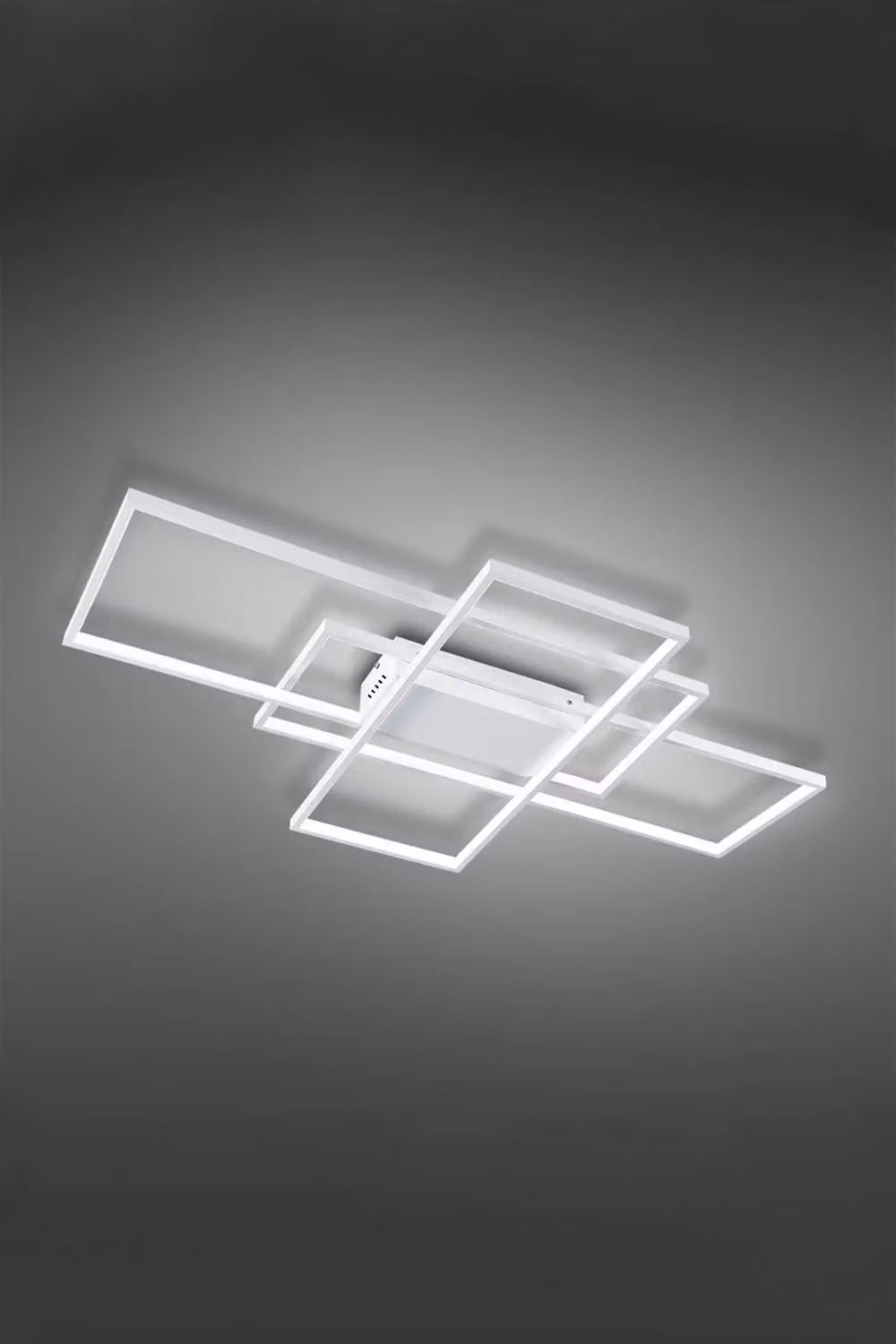 Living and Home Layered Geometric Rectangular LED Flush Mount Ceiling Light in White – 4