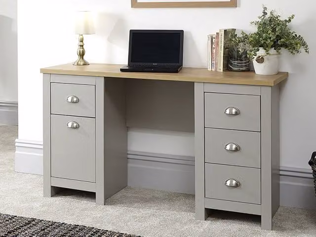 GFW Lancaster Study Desk in Grey and Oak – 2