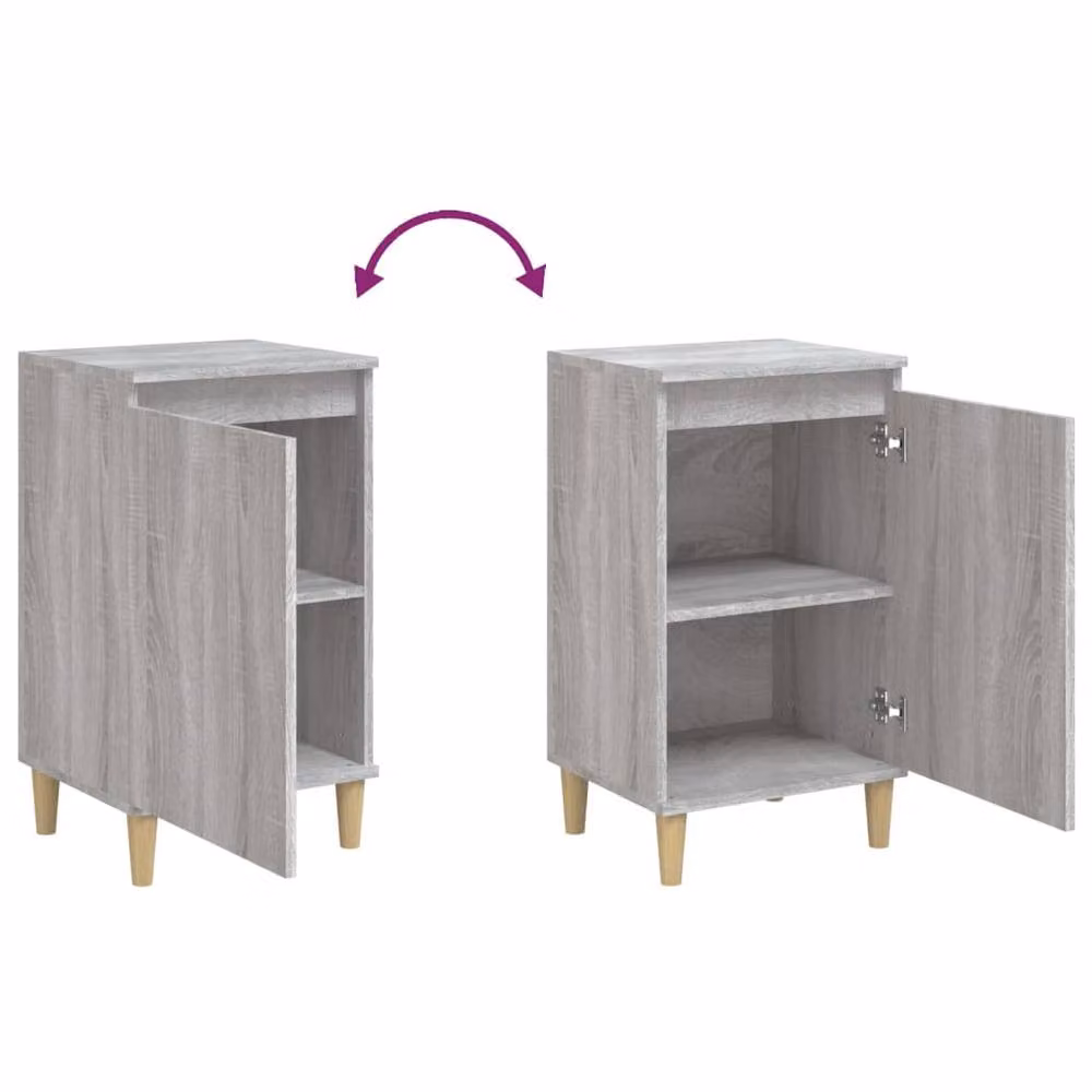 Berkfield Home Classic Bedside Cabinet in Grey Sonoma, W/D/H: 40 x 35 x 70 cm – 4