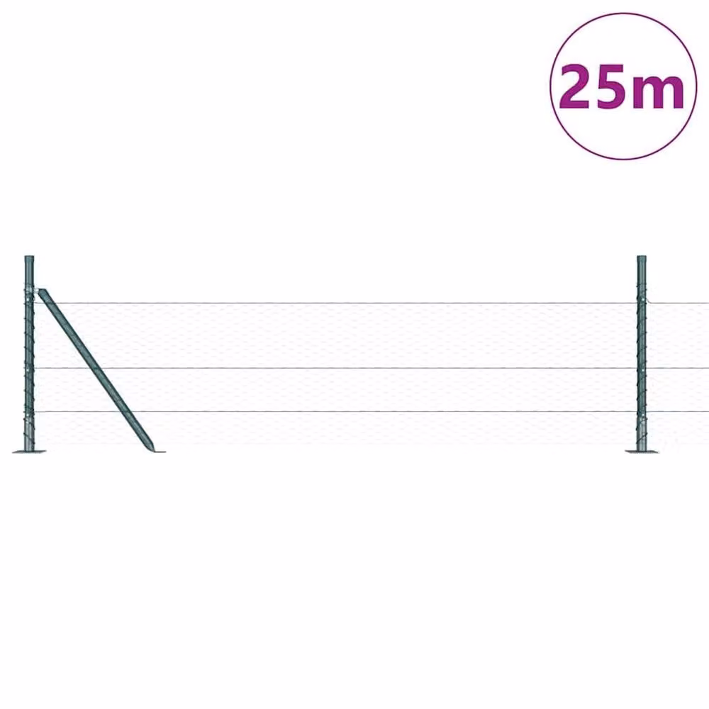 Berkfield Home Green Hexagon Steel Fence, W: 0.4 m, L: 25 m – 3