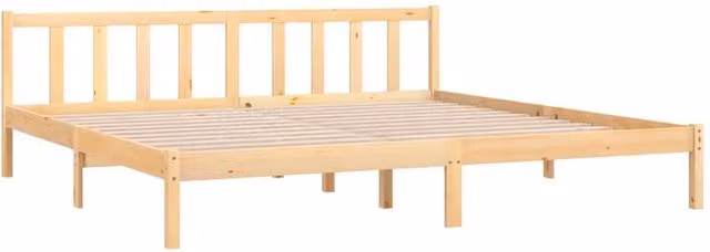 Berkfield Home Modern Solid Pinewood Bed Frame in Beige, W/D/H: 200 x 205.5 x 69.5 cm
