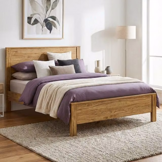 RelaxByAmani Rustic Solid Pine Bed Frame with Drawers, Brown, 180 x 200 cm