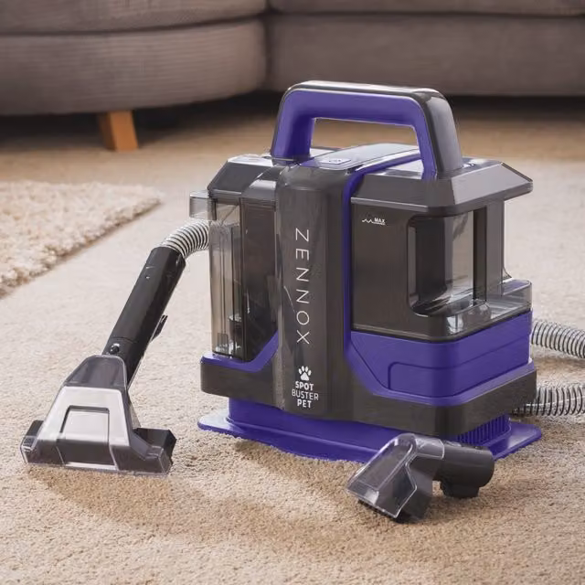 Cooks Professional Zennox Spot Buster Pet Carpet and Upholstery Cleaner, 750W Portable Handheld Cleaning Tool in Purple and Grey with 1.85L Tank – 1