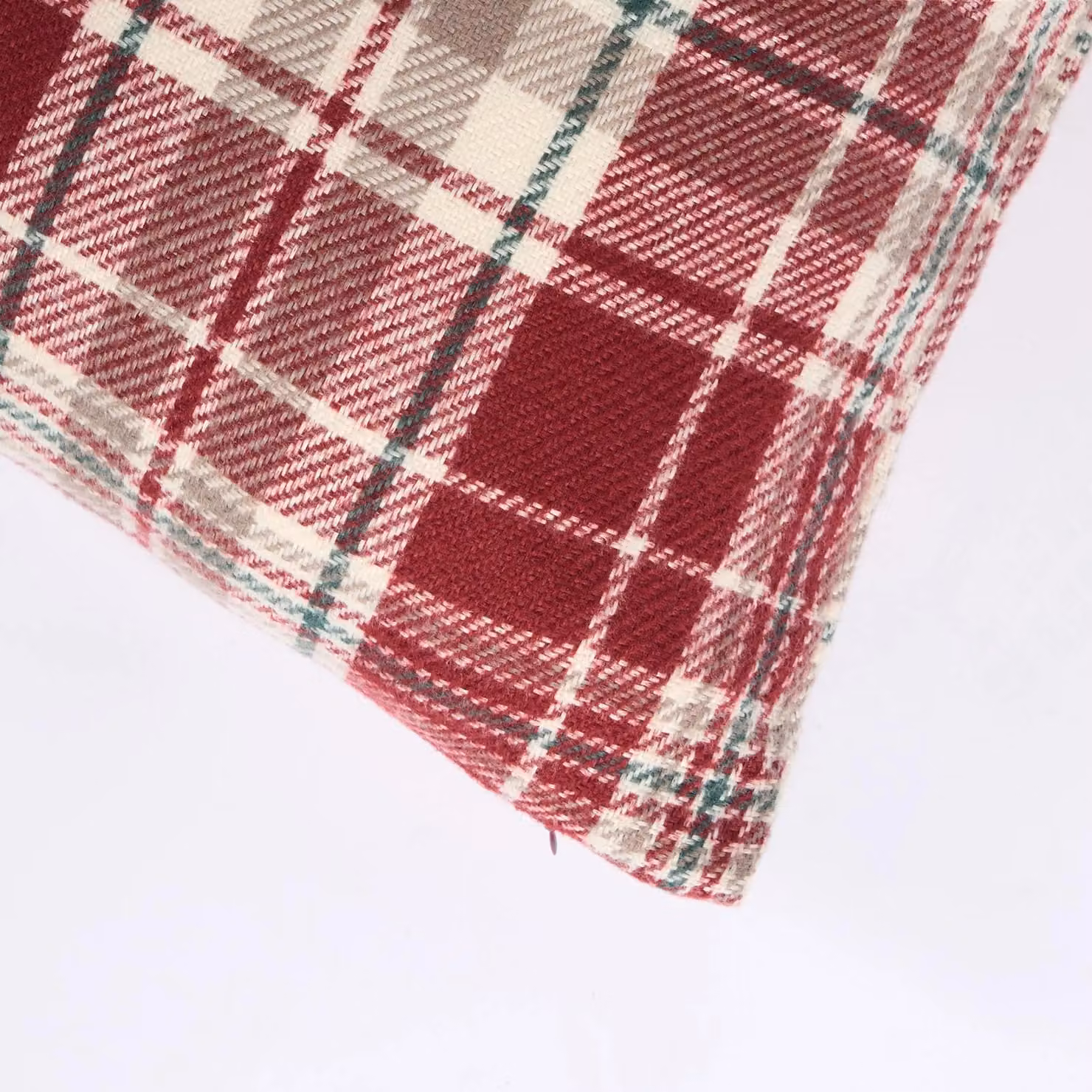 OHS Set of 2 Red and Black Woven Check Square Cushion Covers, W/D/H: 45 x 45 x 45 cm – 6