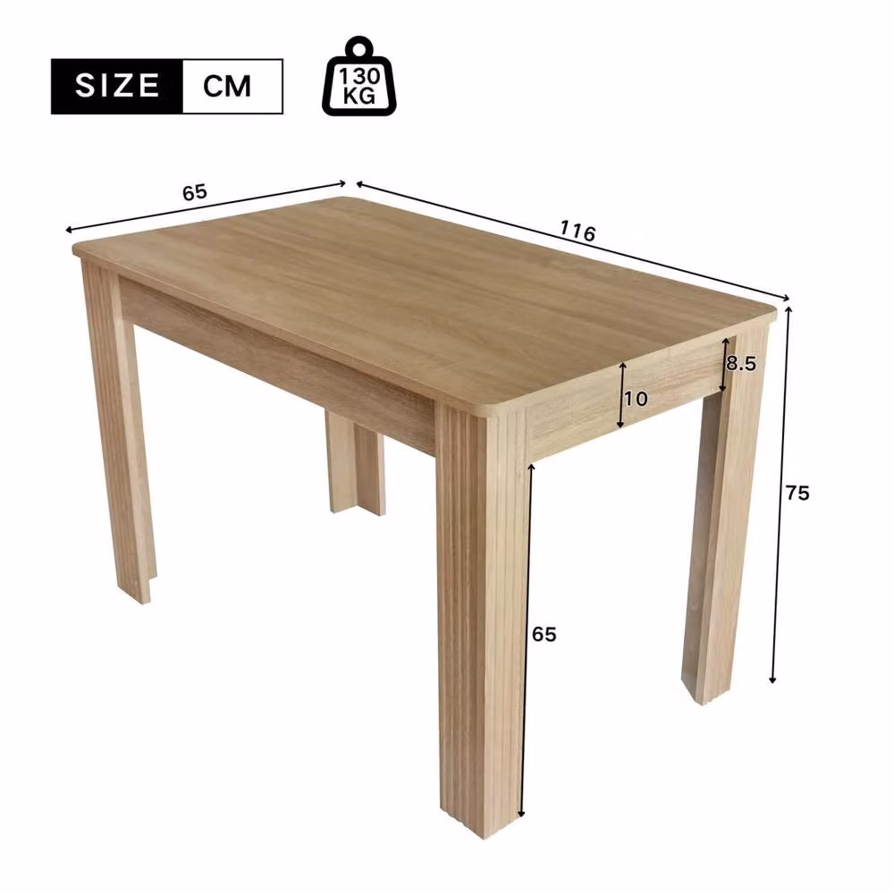 ERGOVEXA Modern Rectangular 4 Seater Wood Dining Table in Brown – 2
