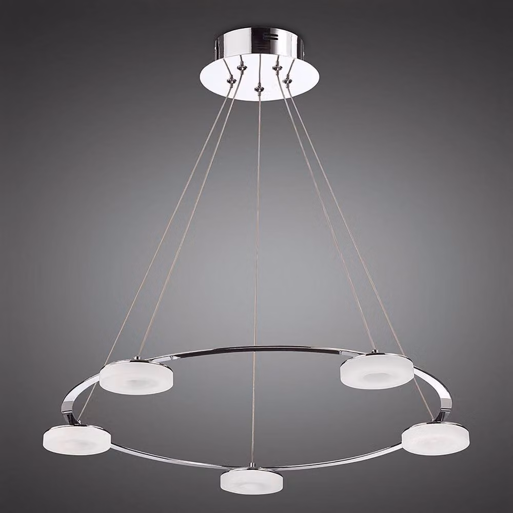 Netlighting Nimbus 5 Light LED Pendant Lamp in Chrome and Grey with Frosted Acrylic – 2