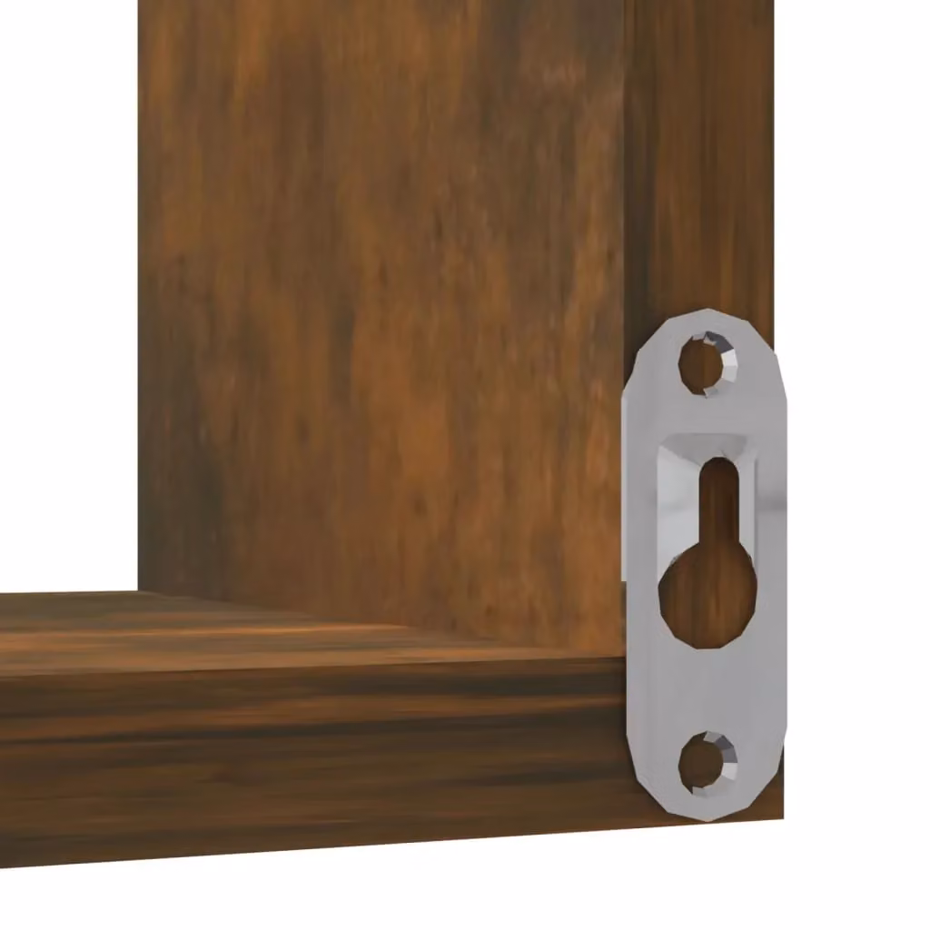 Berkfield Home Wall Mounted Corner Shelf in Smoked Oak Brown, W/D/H: 40 x 40 x 50 cm – 4