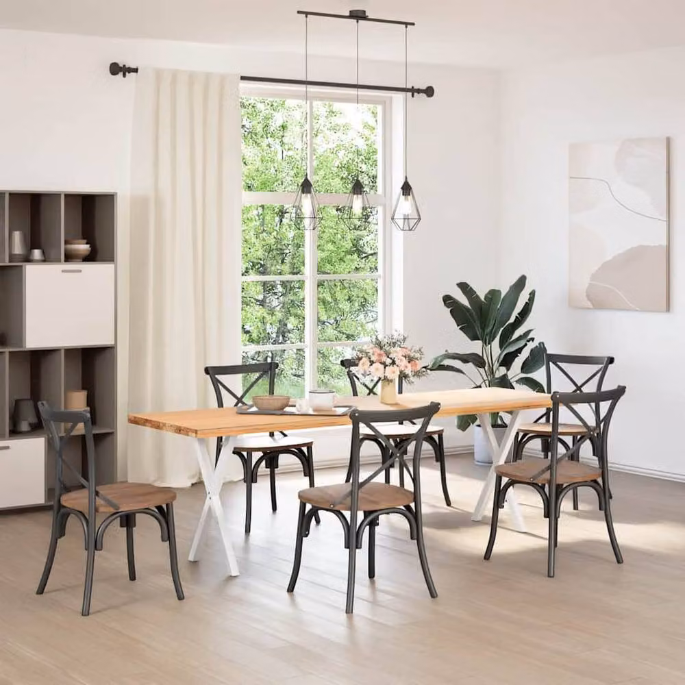 Berkfield Home Modern X-Shaped Dining Table Legs, 2 Pieces, White Steel, W: 50 cm, H: 72.5 cm – 2