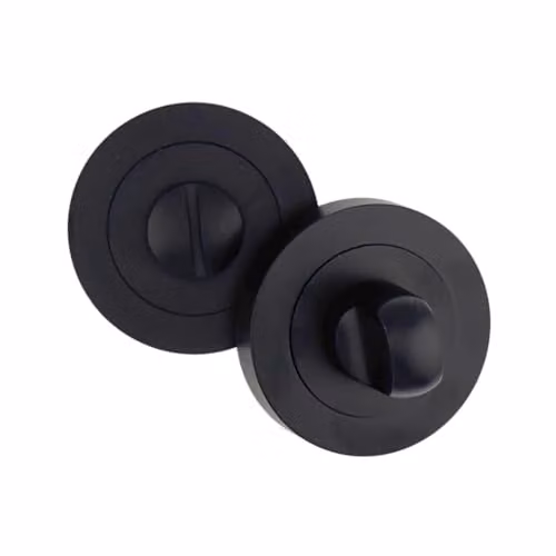 AXS Hardware Black Aluminium Bathroom Turn and Release Privacy Lock with Deadbolt and Emergency Release