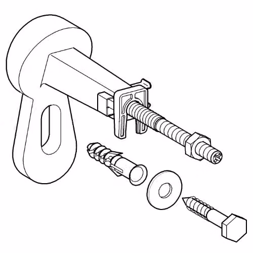 Grohe Rapid SL Front Wall Bracket Mounting Set, Silver – 2
