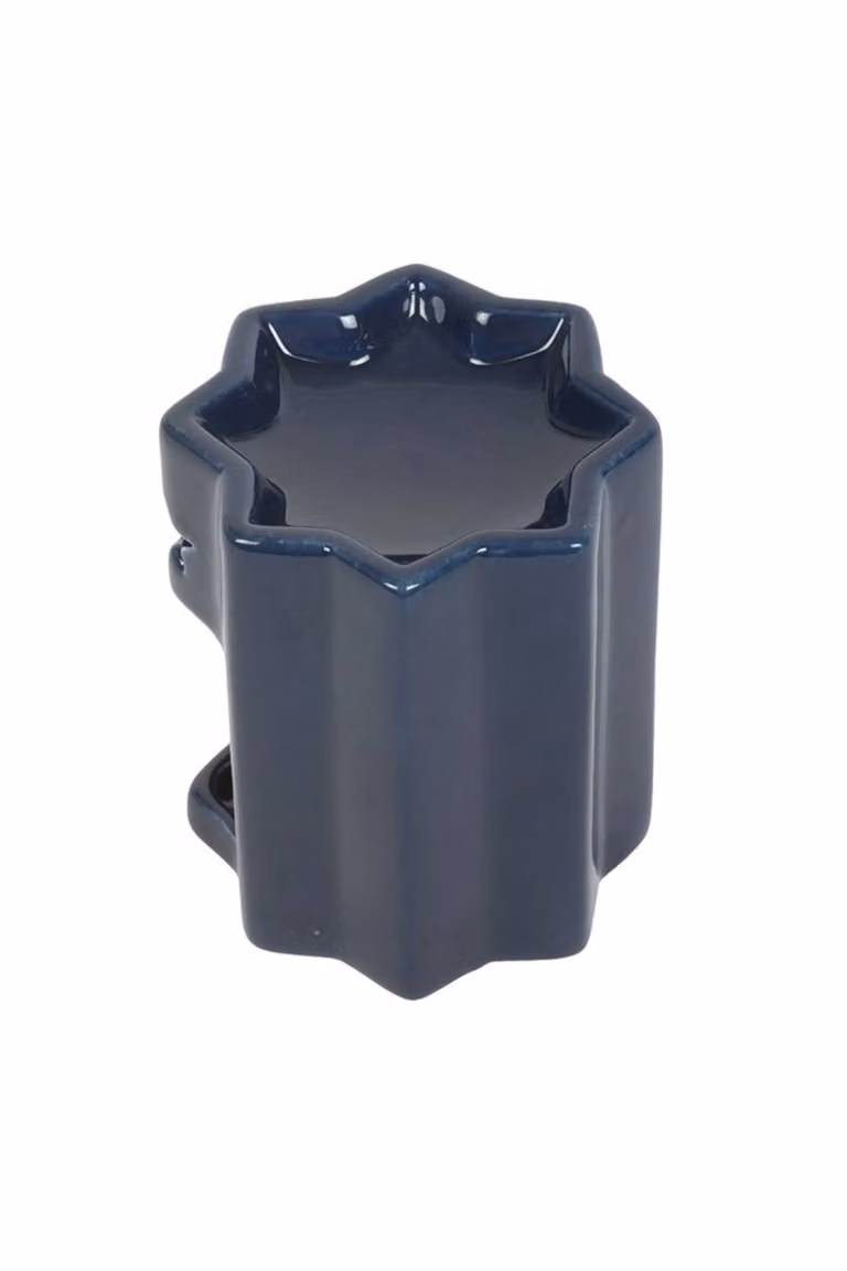 KDMD Blue Star Ceramic Tealight Oil Burner in Dark Navy