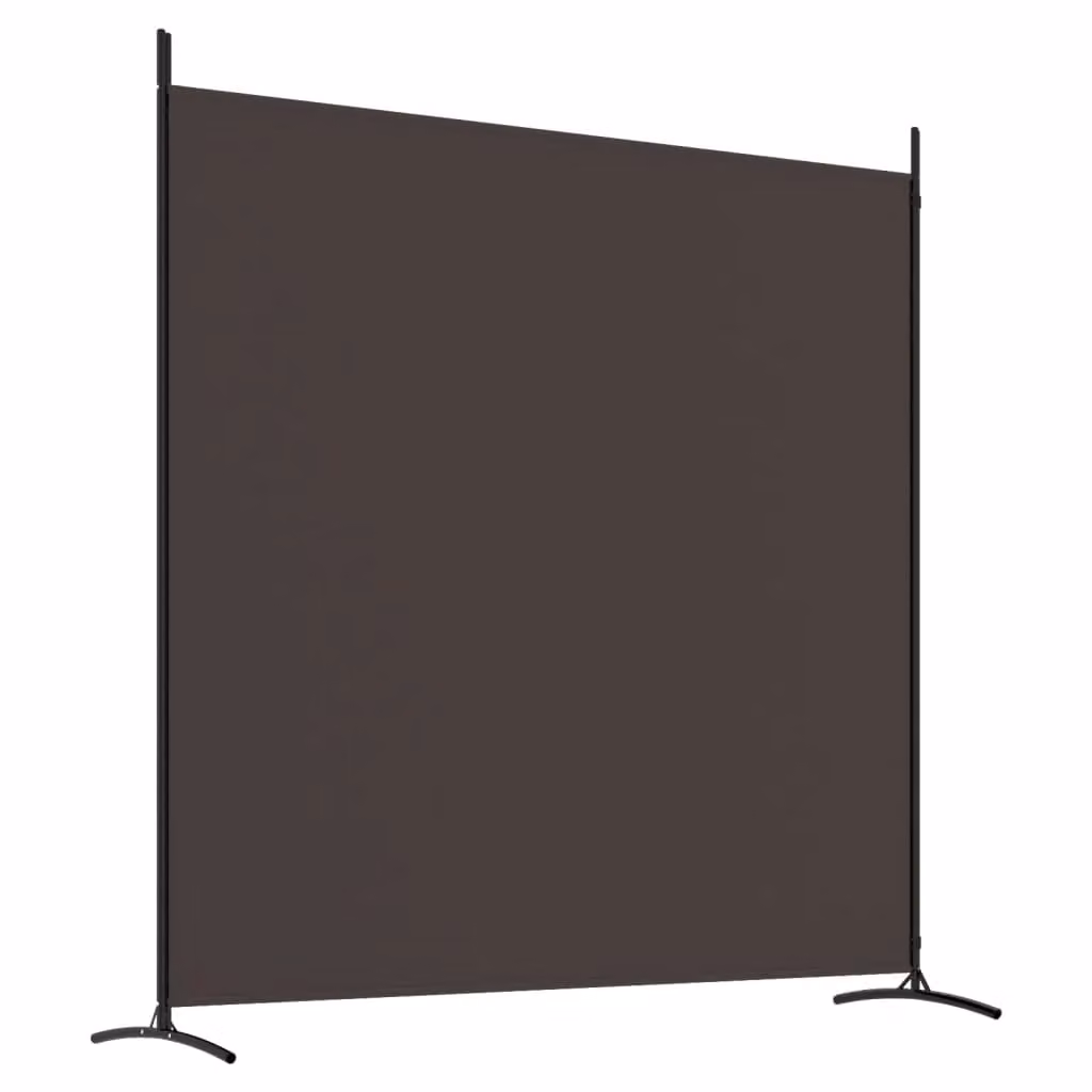 Berkfield Home 2-Panel Fabric Room Divider in Brown, W: 348 cm, H: 180 cm – 3