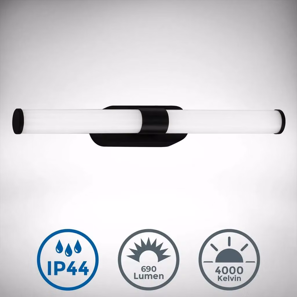 B.K.Licht Black LED Bathroom Mirror Wall Lamp, IP44 Waterproof, 7W, 40 cm – 2