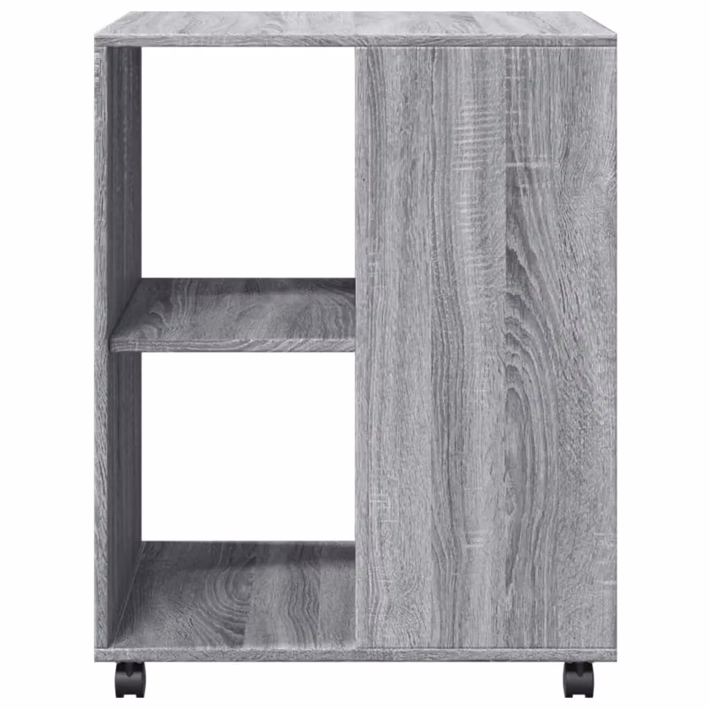 Berkfield Home Side Table with Wheels in Grey Sonoma, W: 55 cm, D: 60 cm, H: 78 cm – 4