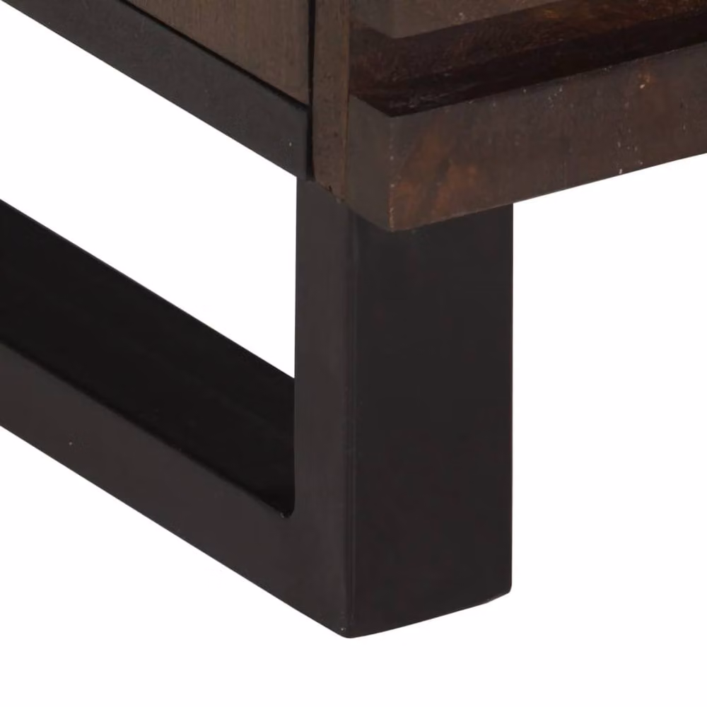 Berkfield Home Set of 2 Solid Mango Wood Bedside Cabinets in Brown, W/D/H: 40 x 33 x 46 cm – 7