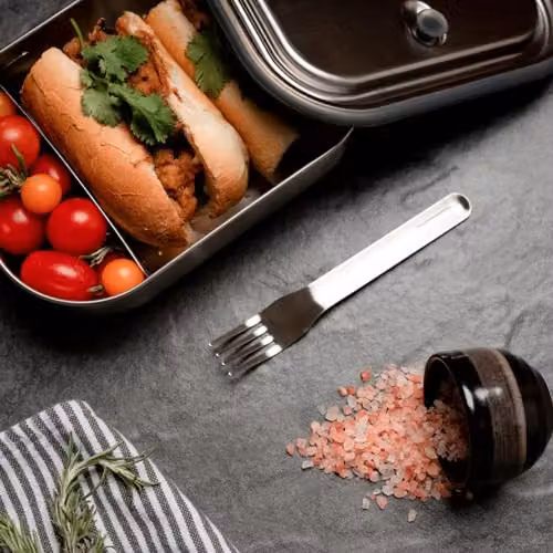 Black + Blum Stainless Steel Bento Lunch Box with Dividers and Cutlery, Ocean Blue, 1L – 5
