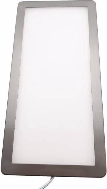Loops Ultra-Slim Rectangle Under Cabinet Kitchen LED Light and Driver Kit, Brushed Nickel, Warm White