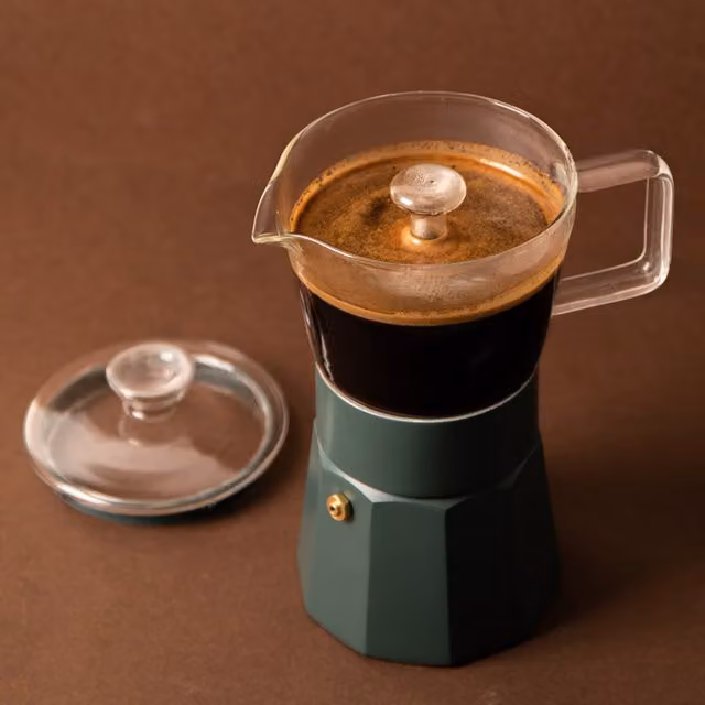 La Cafetire Glass Espresso Maker - Green