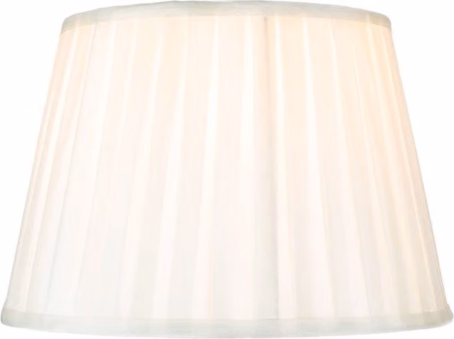 Happy Homewares Classic Round Faux Silk Pleated Inner Lined Lamp Shade in Beige, Diameter: 25.4 cm