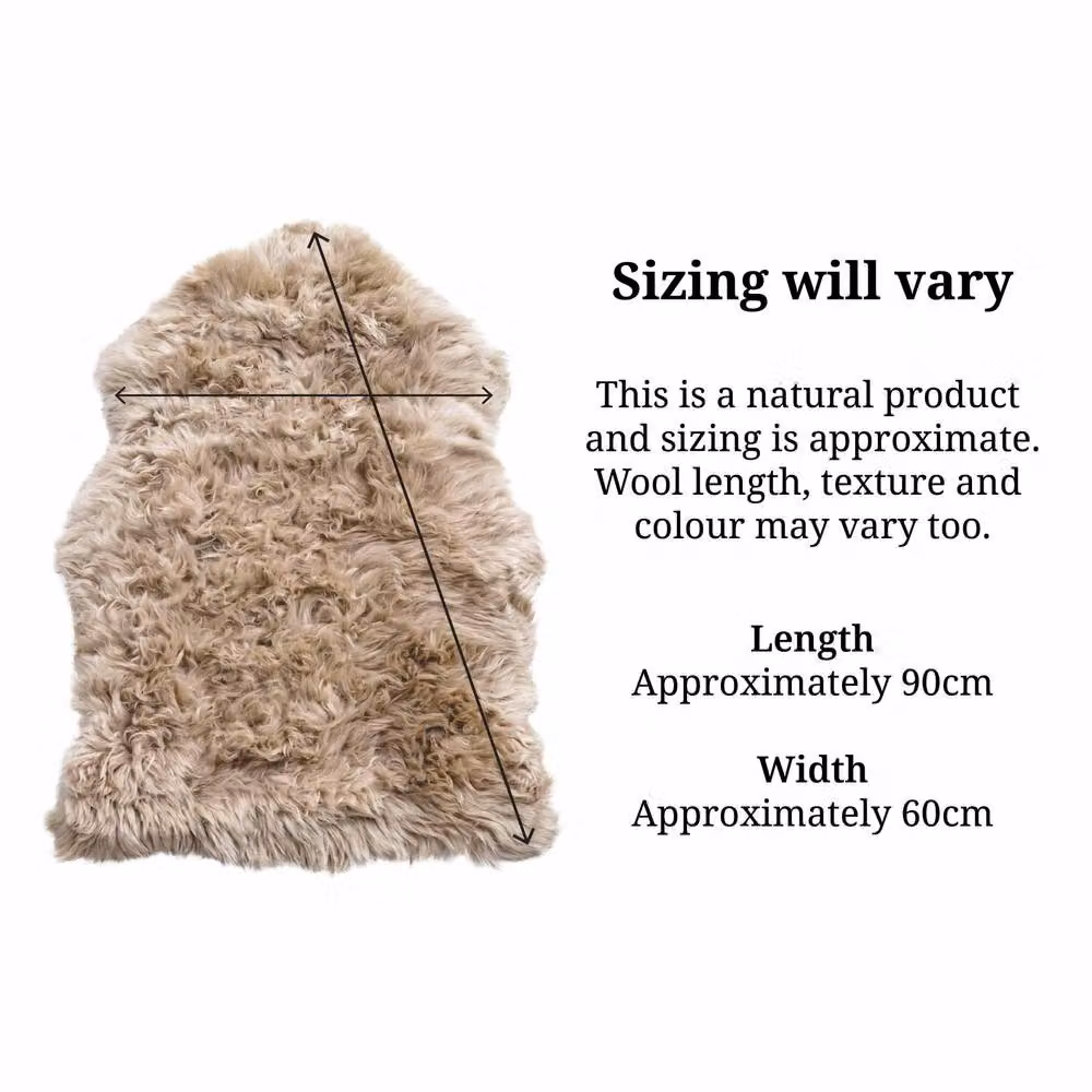 Simply Sheepskin Genuine New Zealand Sheepskin Rug in Beige, W/D: 90 x 60 cm – 3