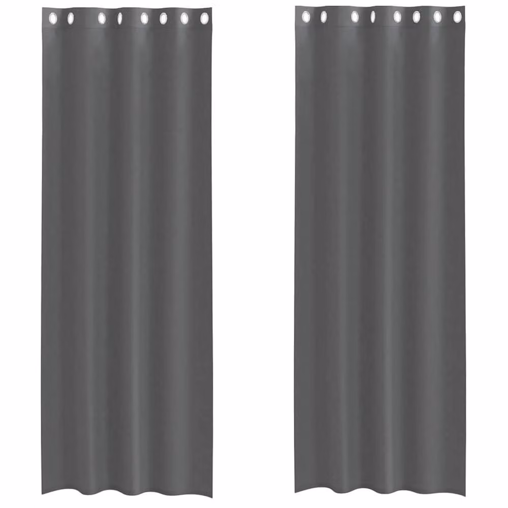 Berkfield Home Dark Grey Voile Fabric Panel Curtains with Eyelets, 2 Pack, W: 140 cm, H: 260 cm – 2