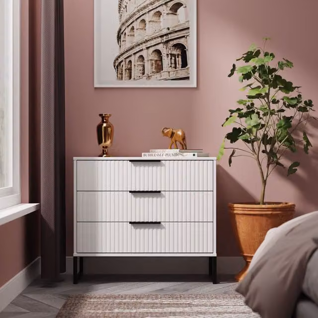 2 U Menai 3 Drawer Chest in White – 1