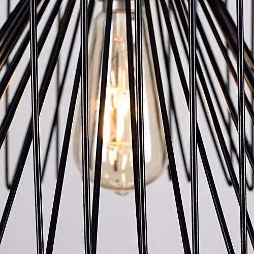 ValueLights Amadeus Modern Black Metal Ceiling Pendant Shade, Width: 18 cm – 4