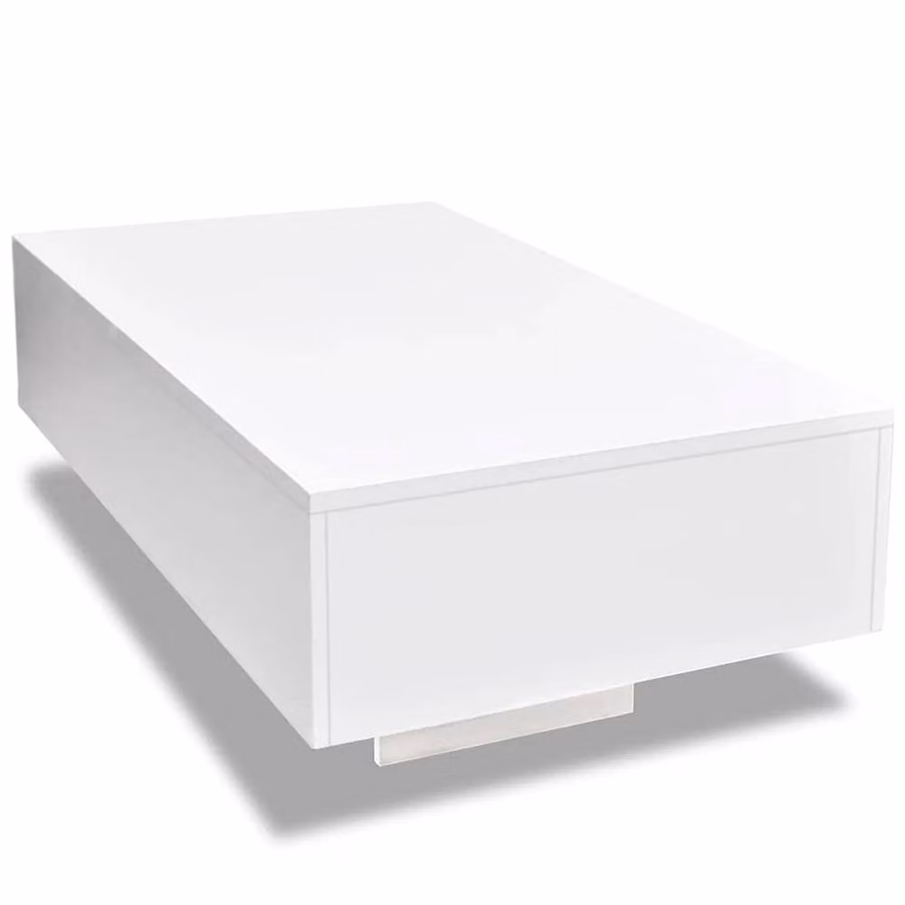 Berkfield Home Elegant Coffee Table in High Gloss White, W/D/H: 55 x 55 x 31 cm – 2