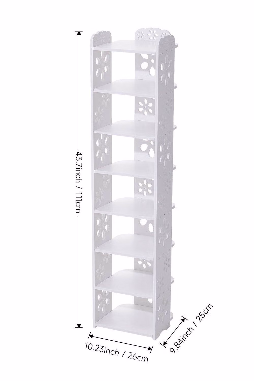 H&O Direct 8-Tier Freestanding Open Shoe Rack for Hallways and Entryways in White – 2