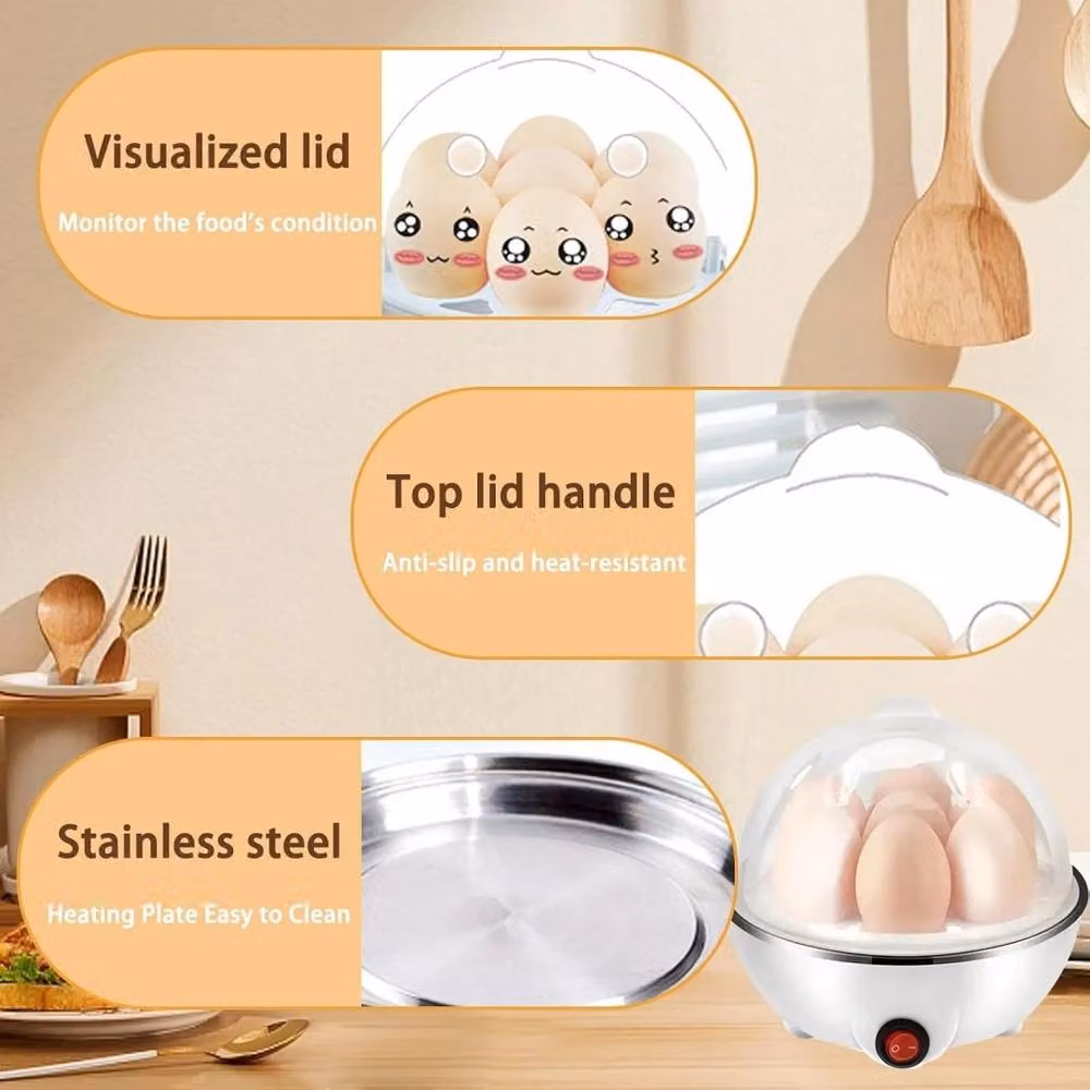 Kelvenix Electric Egg Boiler, Cooker, Poacher and Steamer with Auto Shut-off in Warm White – 3