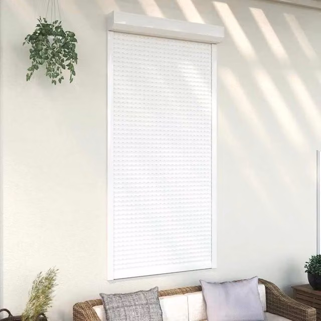 Berkfield Home Manual Aluminium Roller Shutter, White, W: 110 cm, H: 220 cm