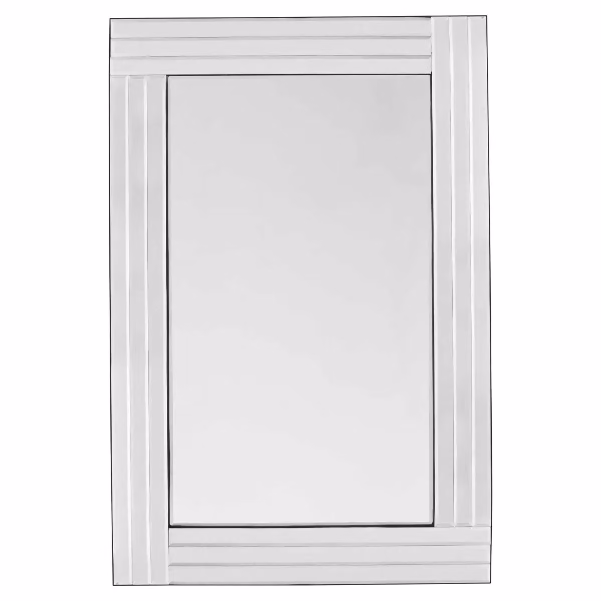 MirrorOutlet Oakley Modern Bevelled Triple Edge Large Glass Dress Mirror in Silver, W: 120 cm, H: 80 cm – 3