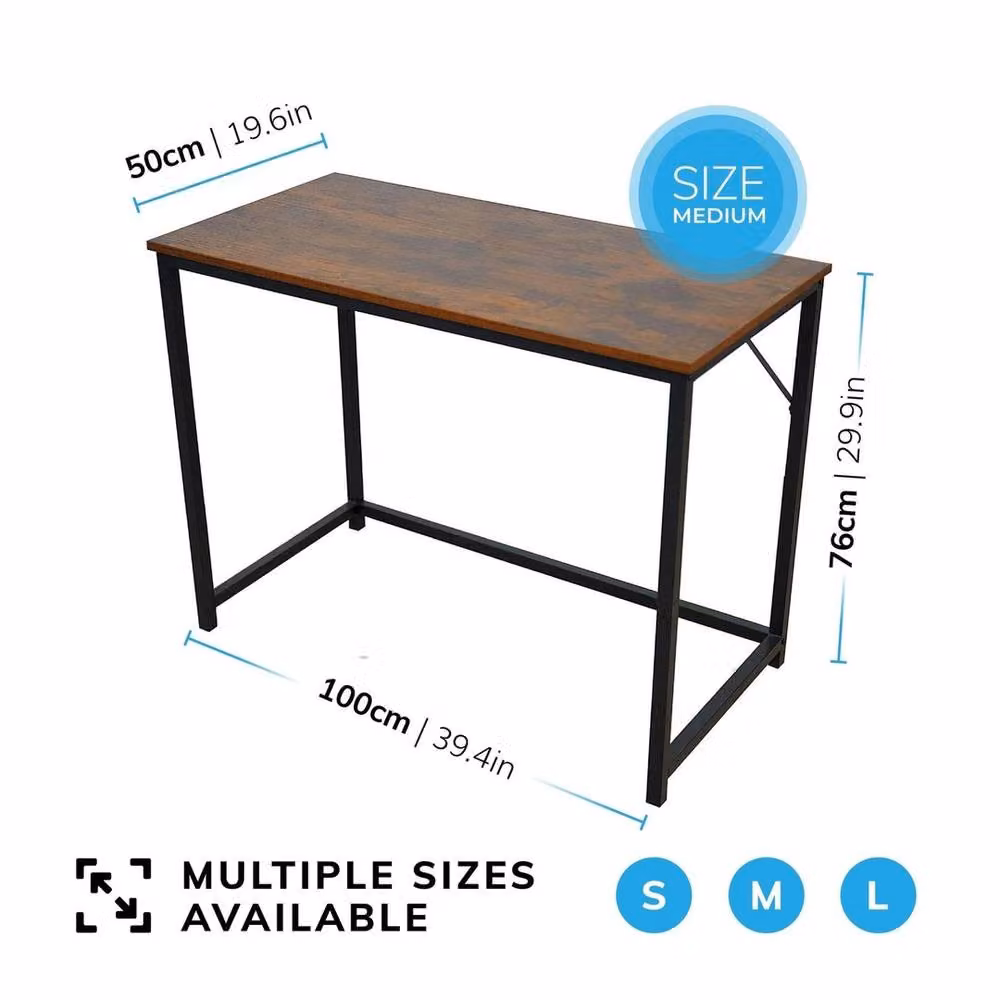 Havendro Rustic Brown and Black Computer Desk for Home Office and Study – 2