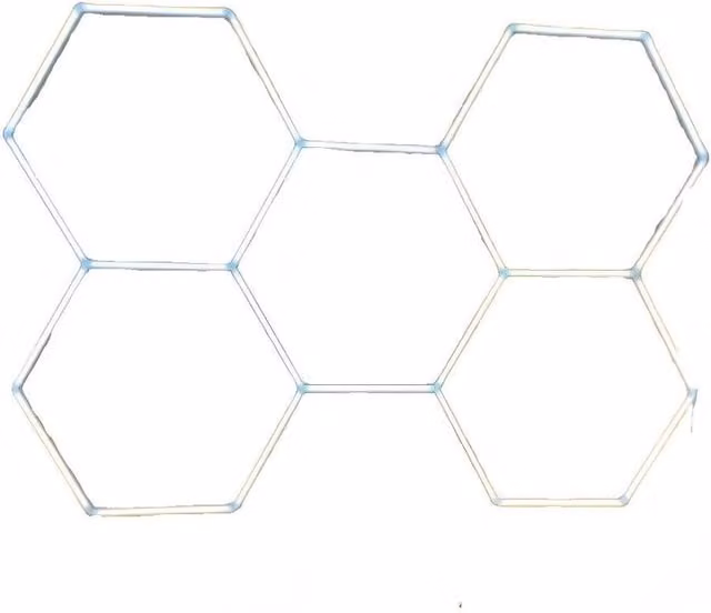 Ventryn 14 Hexagon LED Ceiling Lighting in White for Car Detailing and Garages